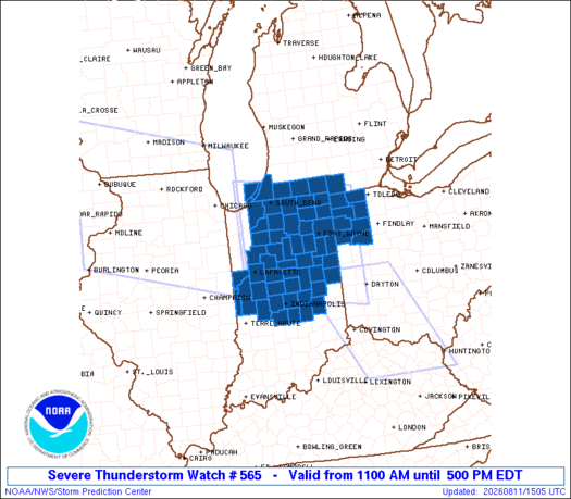 SPC Severe Thunderstorm Watch 565
