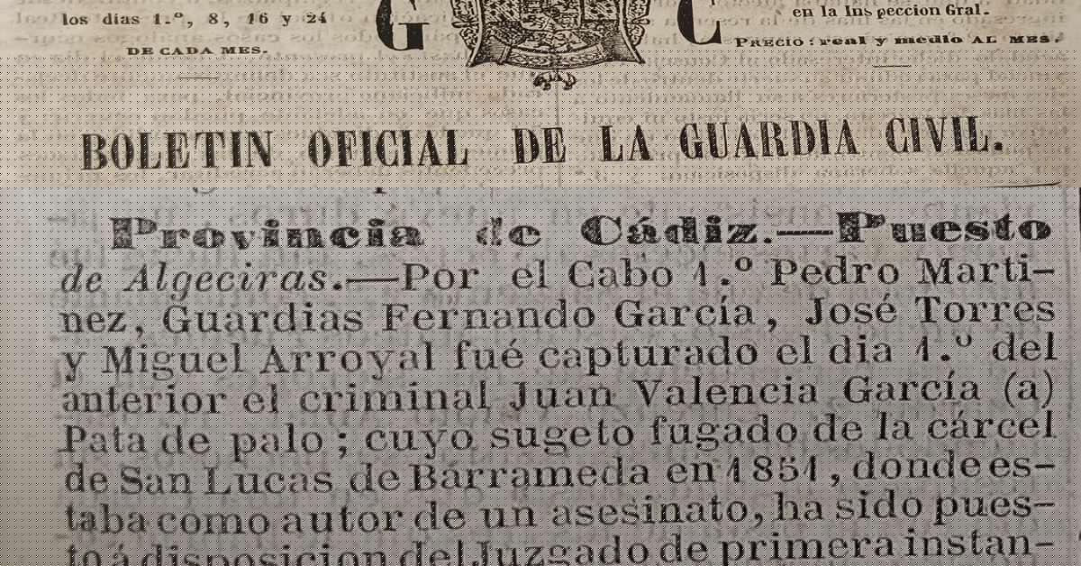 La prosecución de servicios de la Benemérita en Algeciras (1858)