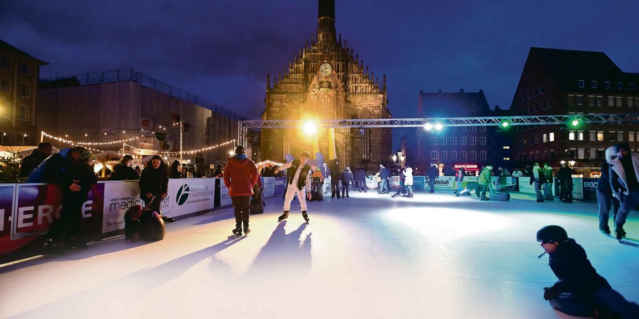 Schlittschuhfahren am Hauptmarkt in Nürnberg - Winterwelt 2026 eröffnet schon morgen