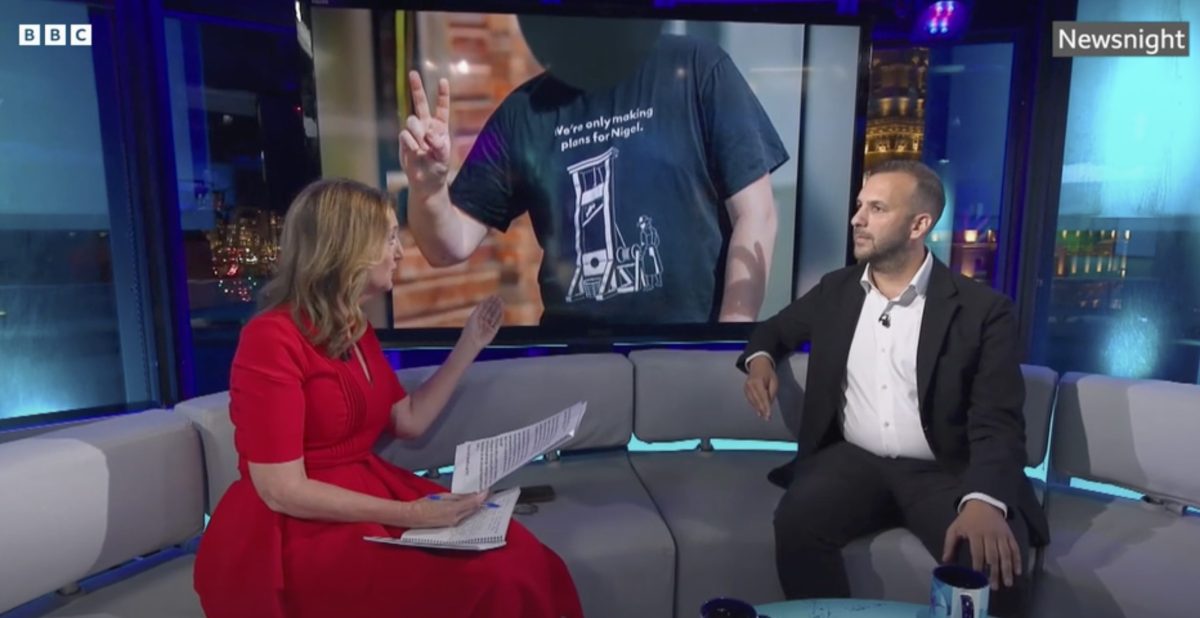 Green Party leader refuses three times to say sorry to Farage over guillotine T-shirt image - NATIONAL NEWS