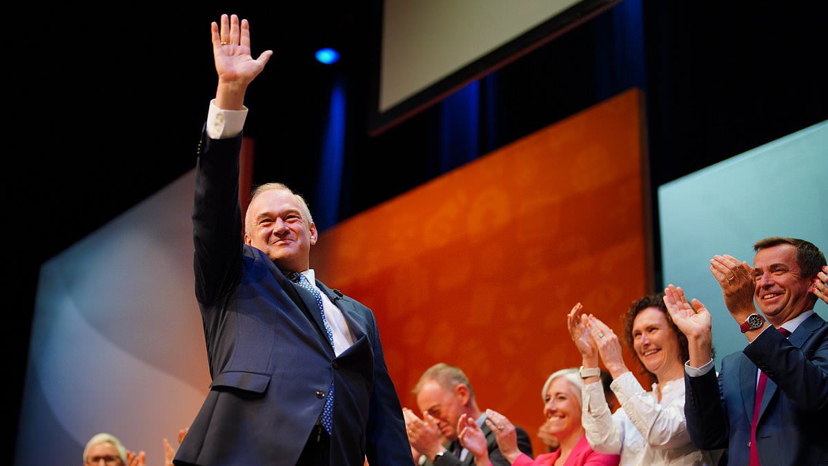 QUENTIN LETTS: Jutting his jaw and stiffening his neck, Ed Davey's Lib Dems speech was a performance rehearsed in front of a full-length mirror
