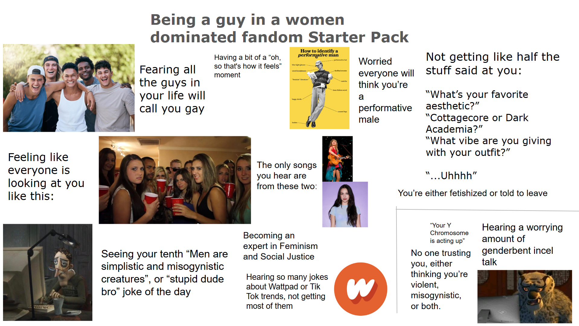 Starter Packs - Being a guy in a women dominated fandom Starterpack | /r/starterpacks
