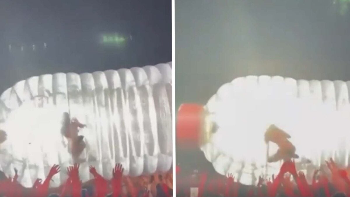 Katy Perry Trapped In Large Plastic Bottle During Recent Concert