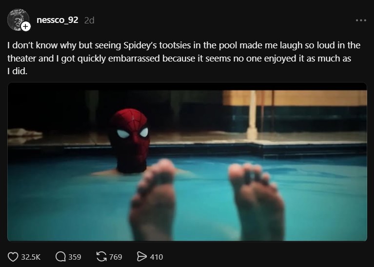 Spiderman Feet Scene (Spider-Man: Brand New Day) - it seems no one enjoyed it as much as I did.