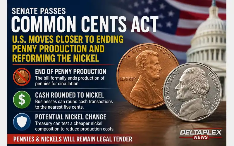 Senate Passes Bill to End Penny Production, Allow Cash Transaction Rounding