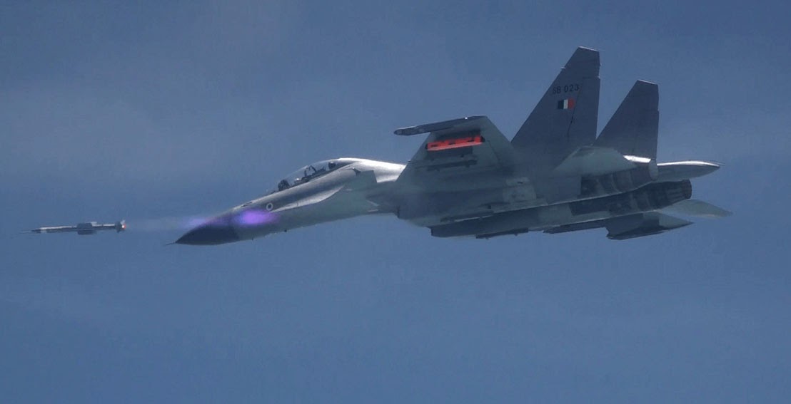 DRDO and IAF conduct successful flight-test of Astra beyond visual range air-to-air missile (BVRAAM) from Sukhoi-30MKI