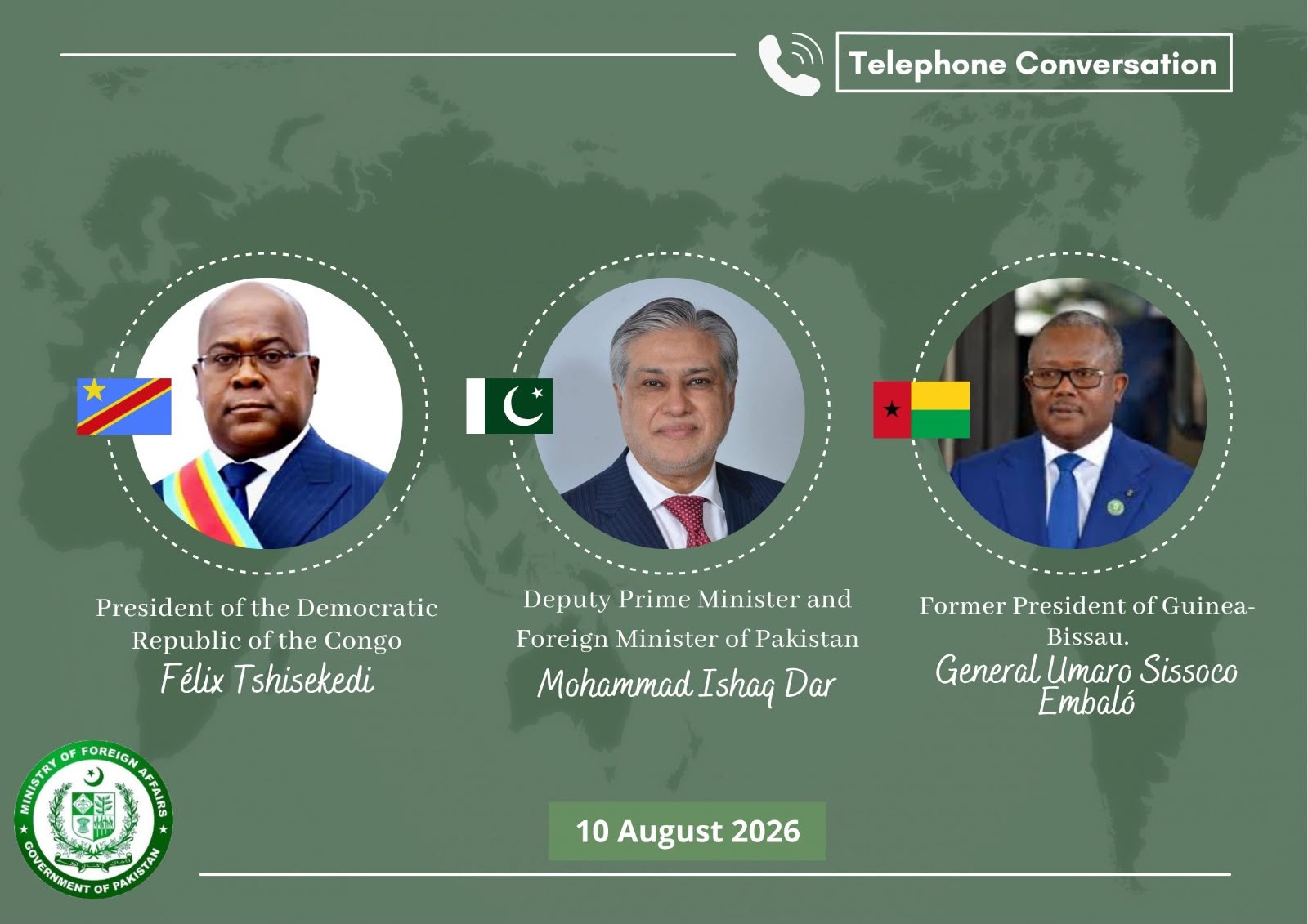 Ishaq Dar briefs DRC President, former Guinea-Bissau President on Makkah Joint Defence Agreement