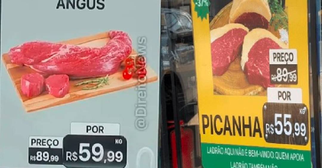 ‘Petista não é bem-vindo’: açougue desafia a Justiça após cartaz polêmico