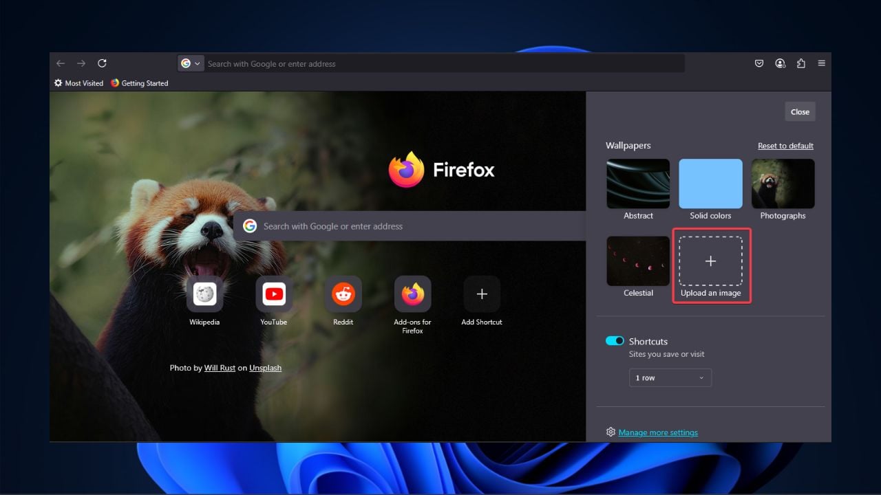 Comment on Easily Customize Your Firefox New Tab with a Background Image by Tony