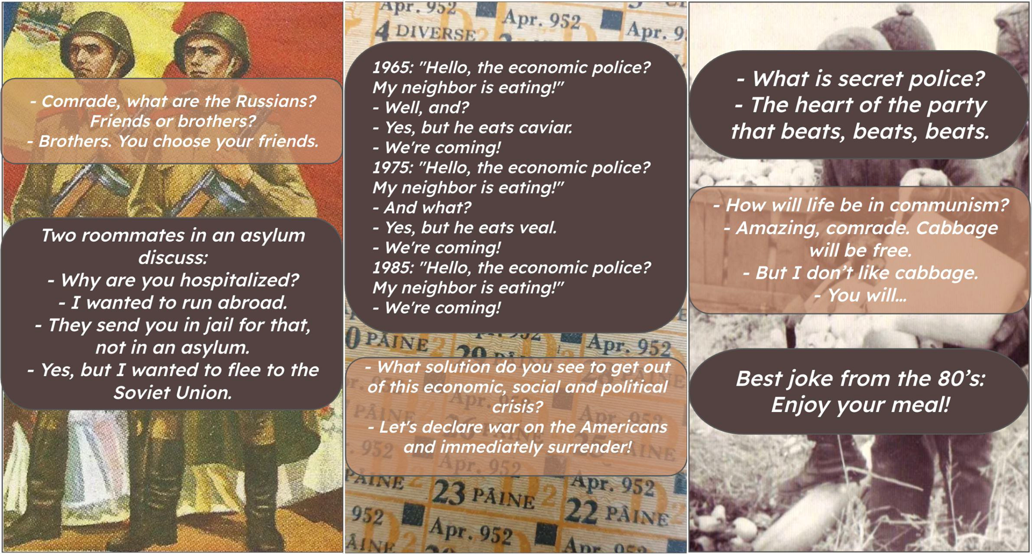 History Memes - Some jokes from communist Romania - food was lacking but humour was not | History Memes
