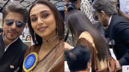 SRK Fixes Rani Mukerji’s Hair, Holds Her Pallu At National Awards; Fans Drool Over Him | Watch