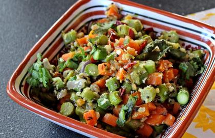 Asparagus and Carrot Indian Stir-Fry [Vegan]
