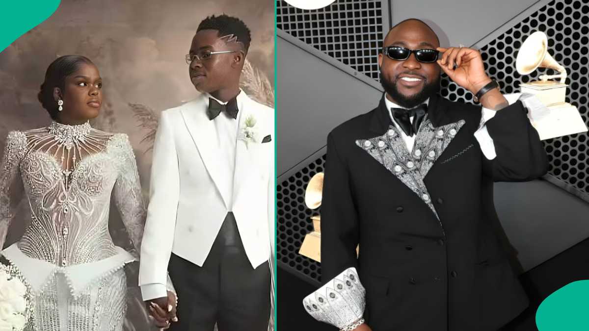 Davido's message to Peller and Jarvis after their white wedding goes viral