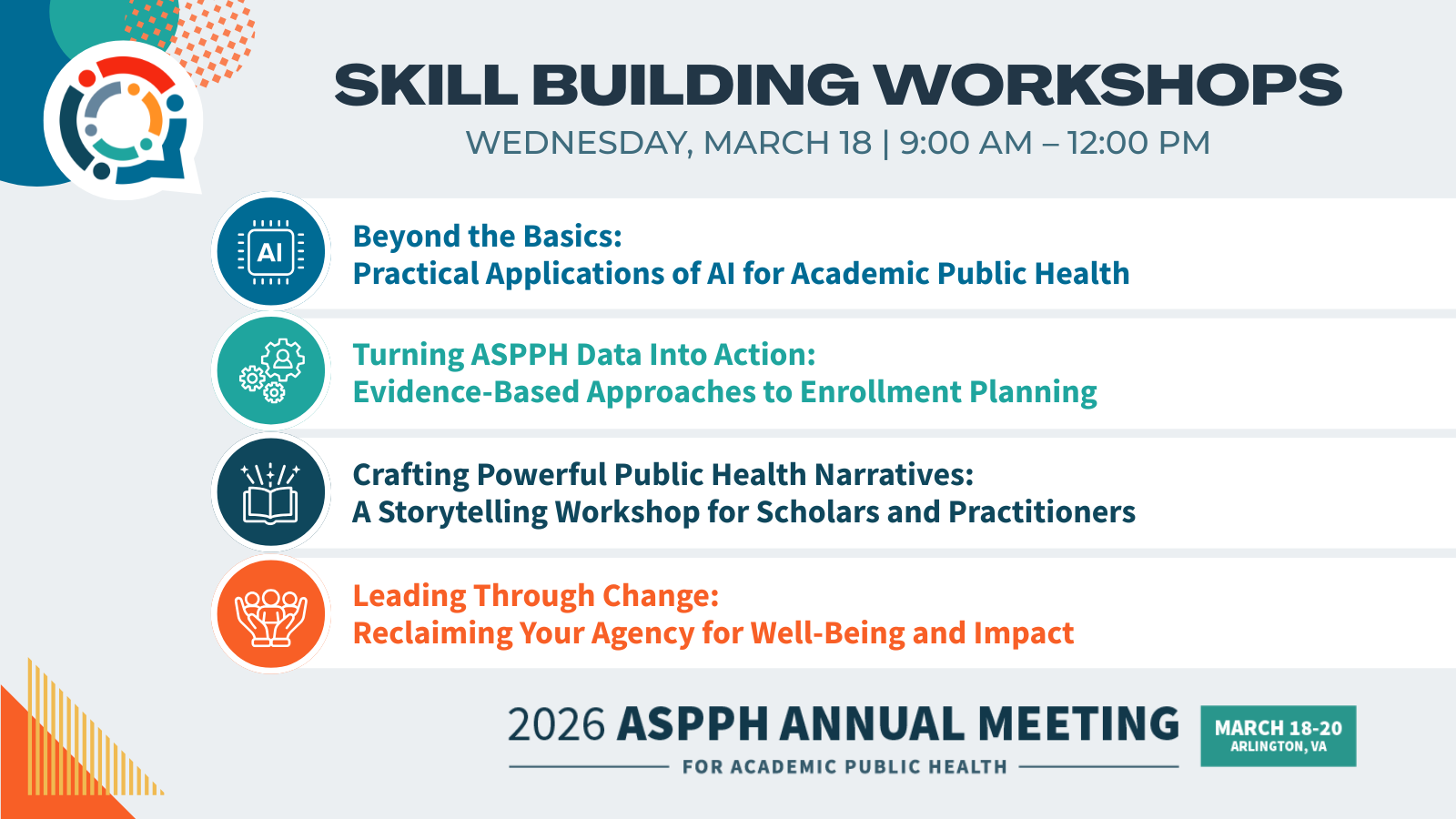 Join Our Skill-Building Workshops at the 2026 ASPPH Annual Meeting for Academic Public Health
