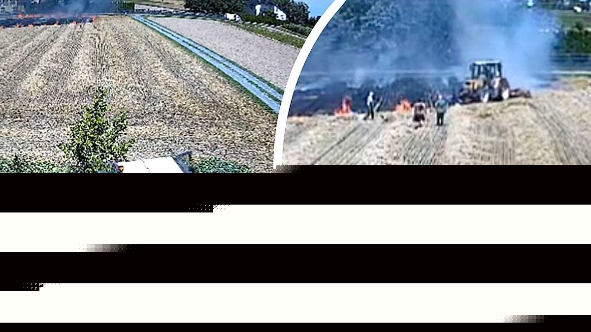 Quick-thinking farmer uses tractor to stop field fire spreading to home