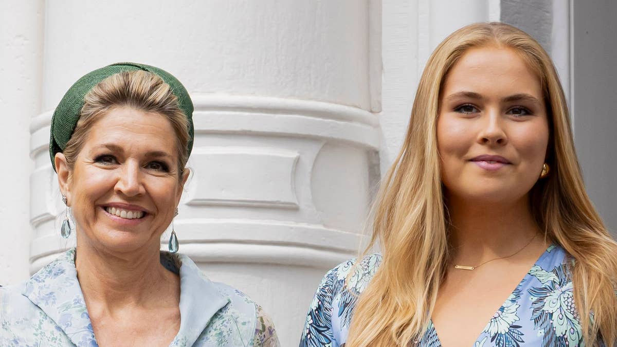 Princess Amalia steals her mother Queen Maxima's £1.2k leather designer handbag
