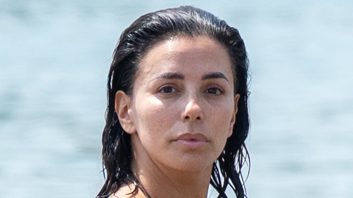 Eva Longoria, 51, shows off her toned bikini body as she puts on sizzling display on beach in Spain
