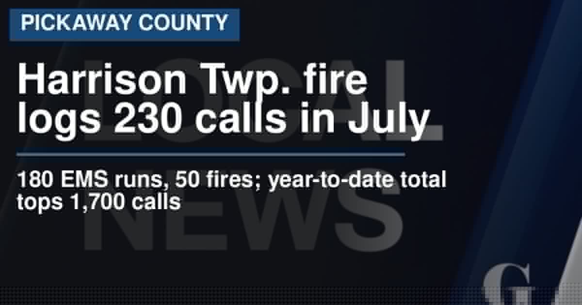 Harrison Township fire logs 230 calls in July