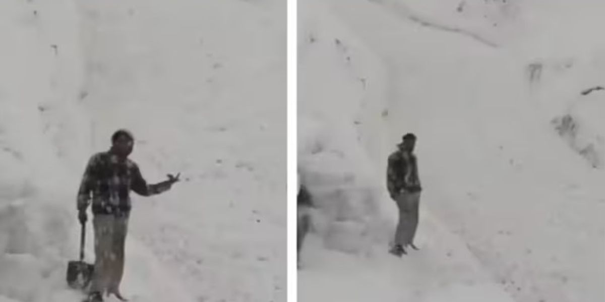 "Lumi i borës" shihet duke rrjedhur nëpër fshatin Himachal të Indisë pas reshjeve të dendura të borës