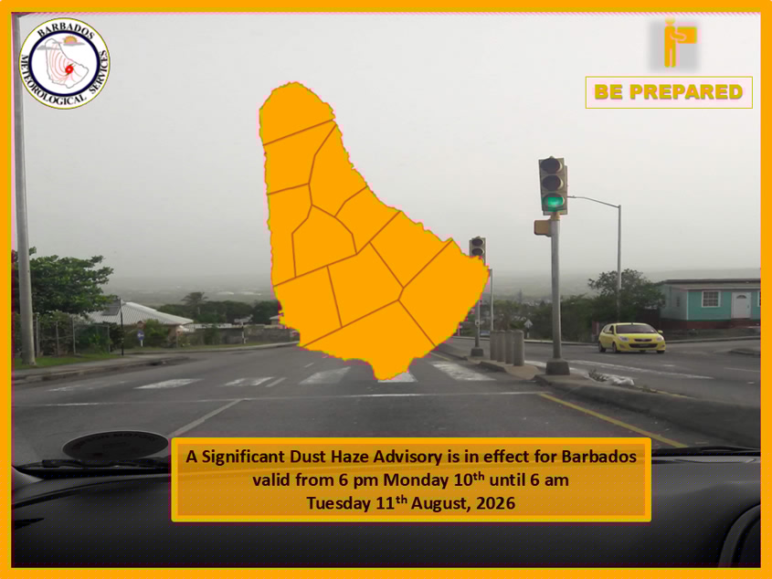 Dust haze advisory for Barbados
