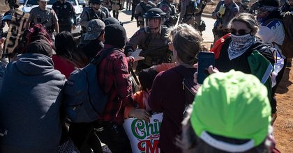 WATCH: Texas troopers, protesters clash outside ICE detention facility