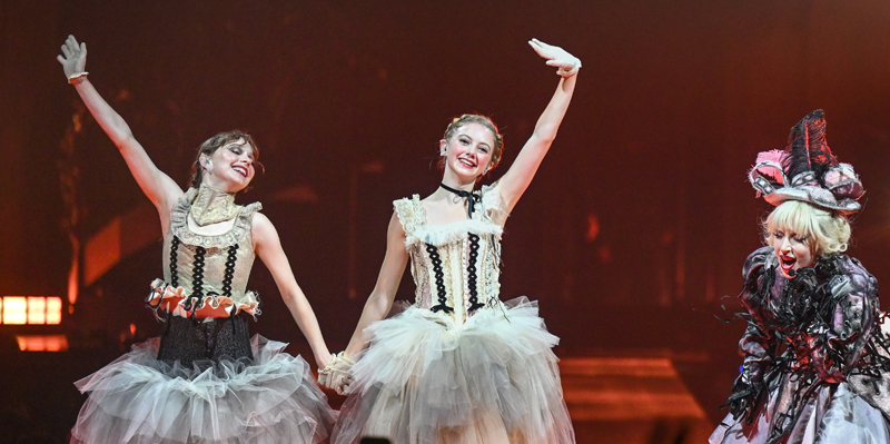 Wednesday's Emma Myers & Evie Templeton Make Surprise Appearance at Lady Gaga's First London Show of 'Mayhem Ball'