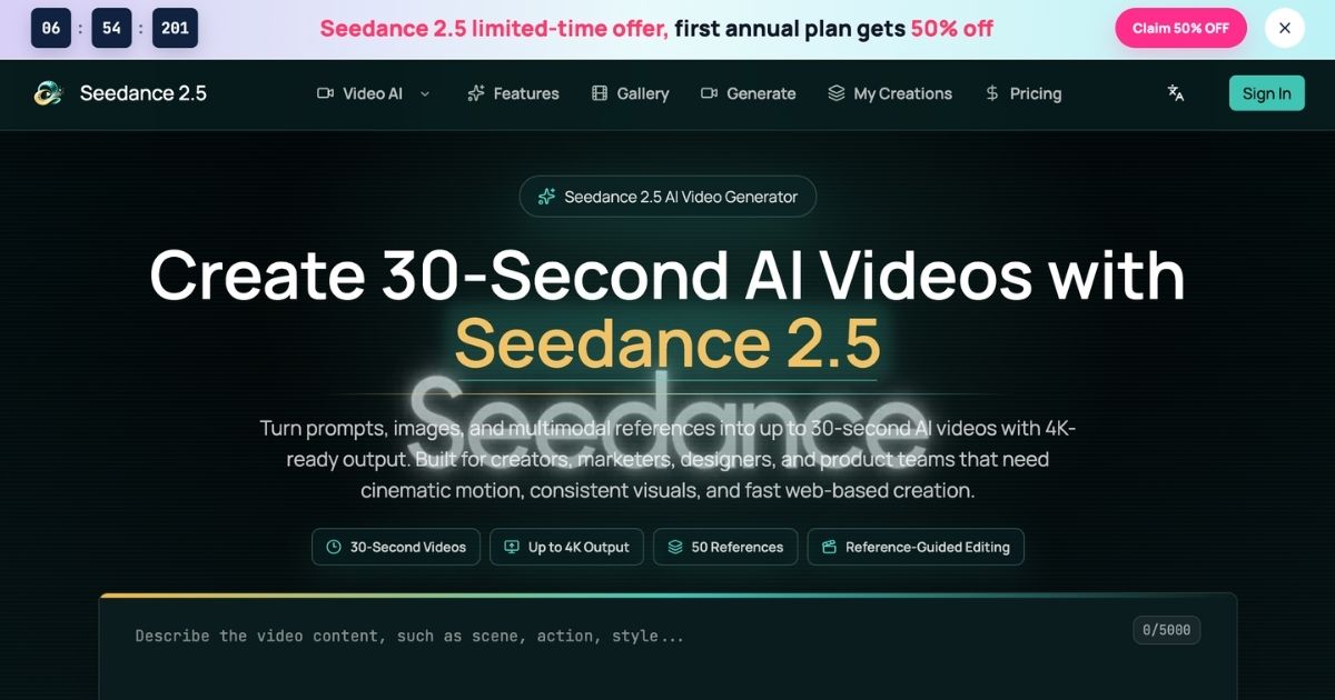 Seedance 2.5: AI Video Generation Tool