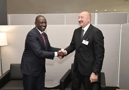 President Ilham Aliyev meets with President of Kenya at UN headquarters in New York