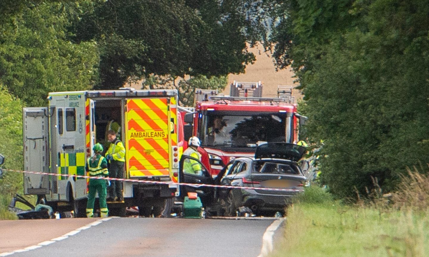 Emergency services descend on Perthshire village after two-vehicle crash