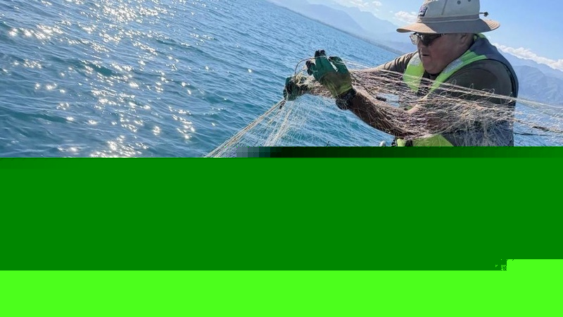 Over 11 km of fishing nets and 190 kg of waste removed from Lake Issyk-Kul