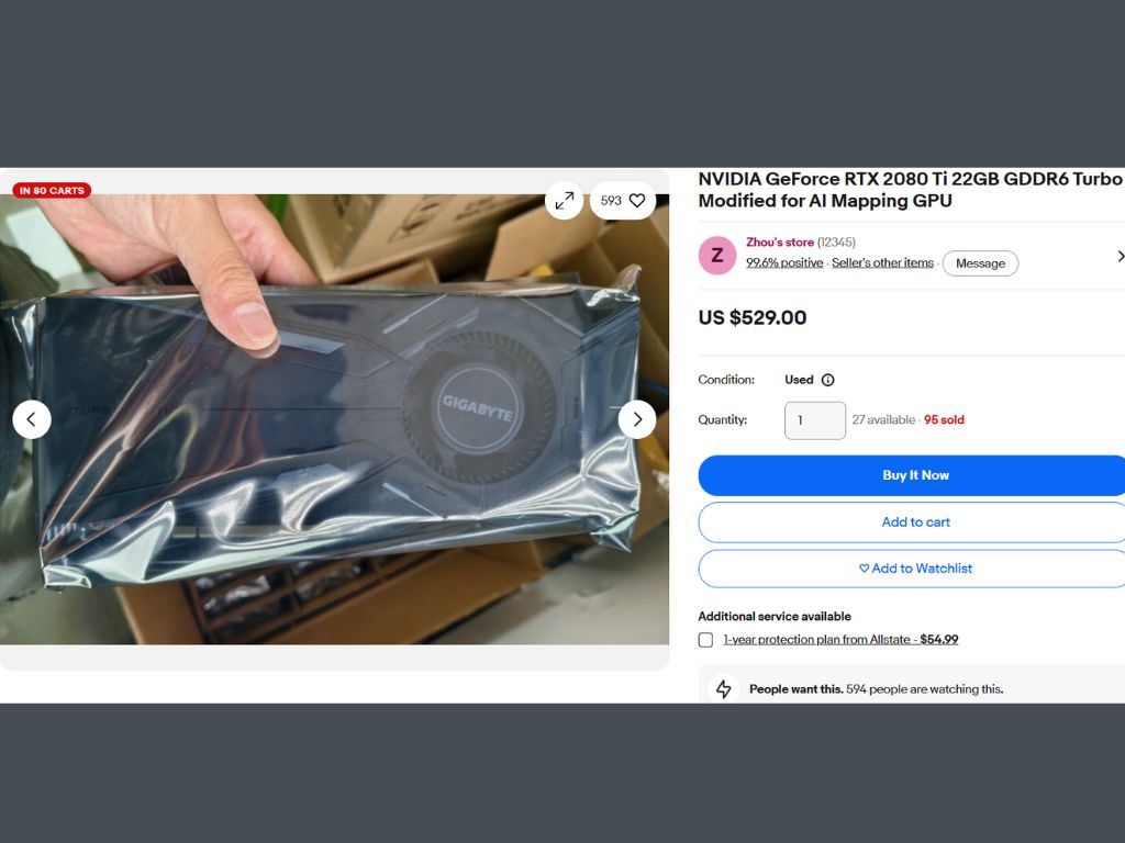 The RTX 2080 Ti refuses to die as modded 22GB "turbo" cards appear on eBay for around $500