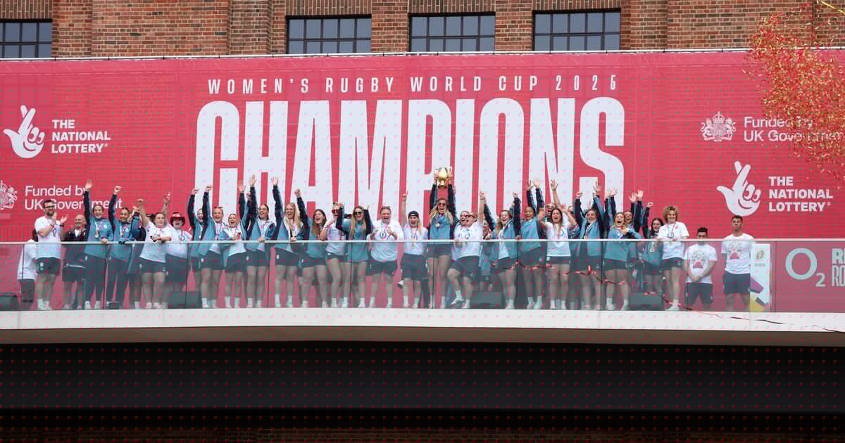 England fans brave rain for Red Roses’ World Cup victory party