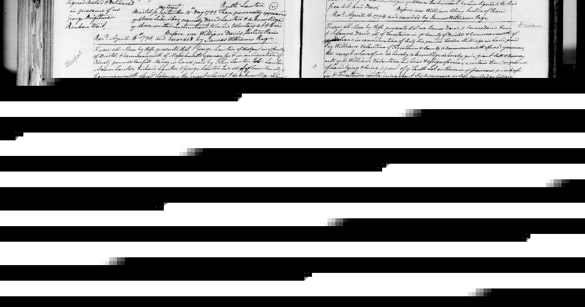 Amanuensis Monday -- 1793 Quitclaim Deed of David and Martha Kirby to John Kirby for Land in Westport, Bristol County, Massachusetts