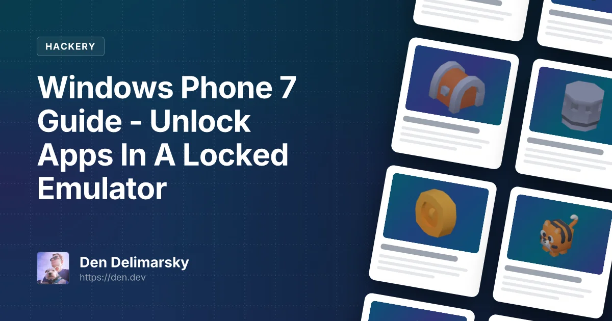 Windows Phone 7 Guide – Unlock Apps In A Locked Emulator