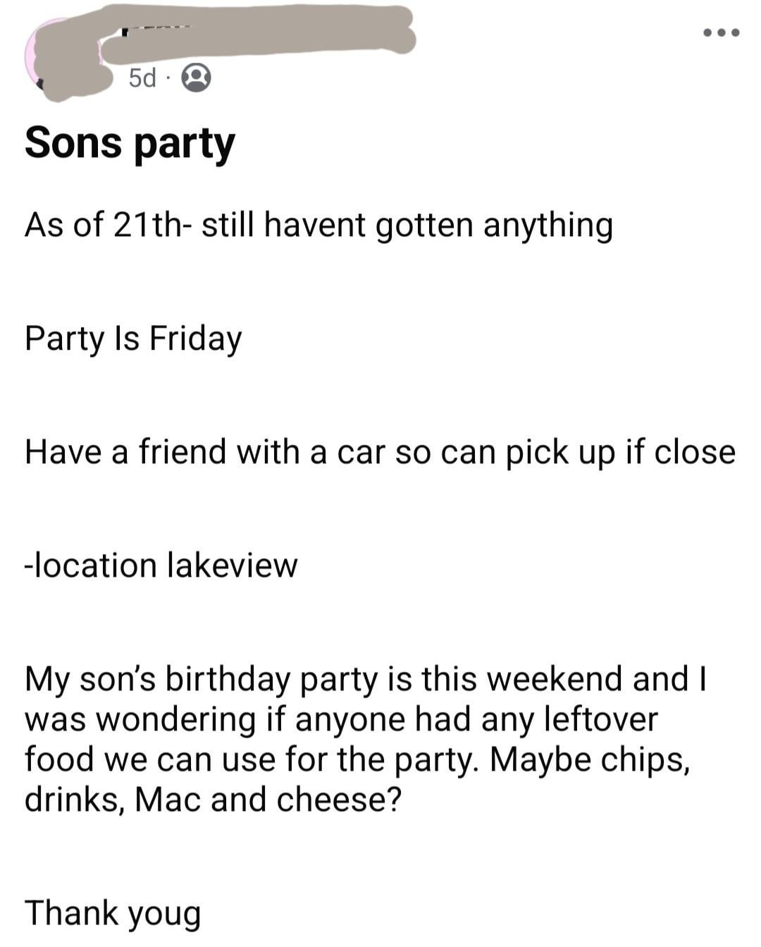 /r/ChoosingBeggars / Choosing Beggars - For my kid's party