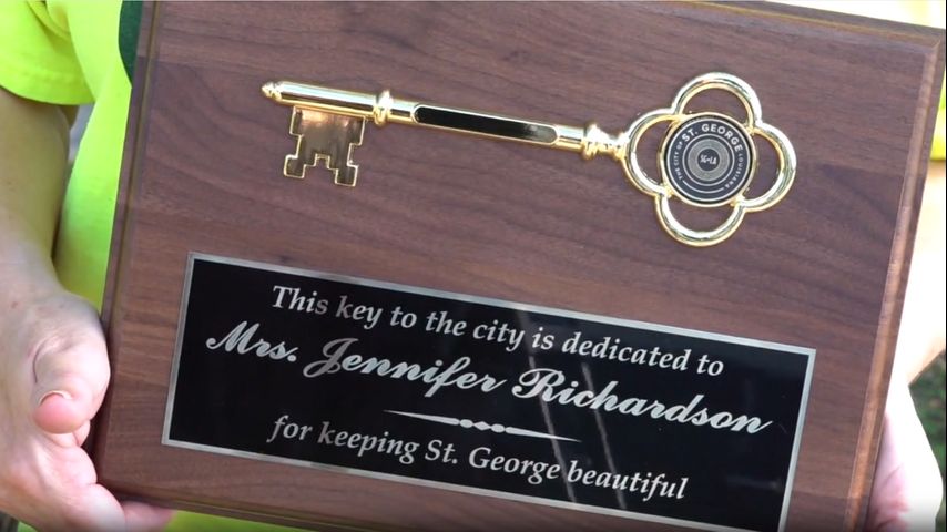 Founder of Keep Tiger Town Beautiful receives first-ever key to St. George