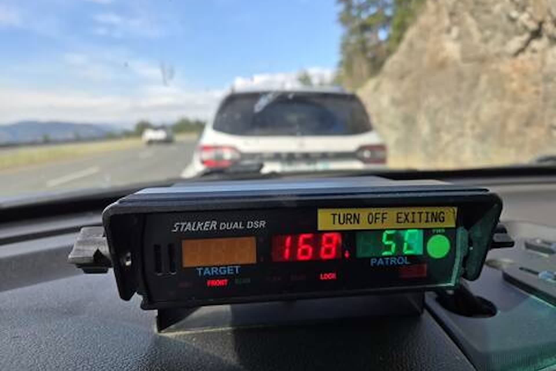 New B.C. driver clocked at 168 km/h with family on board