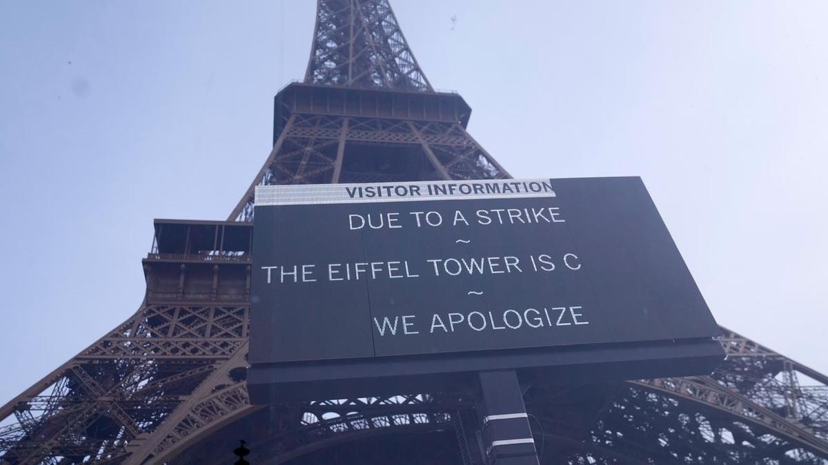 Eiffel Tower closed as French protest budget cuts