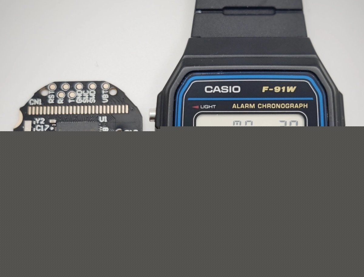 Comment on Ollee Watch brings smartwatch features to the Casio F-91W with a mainboard replacement by Horst