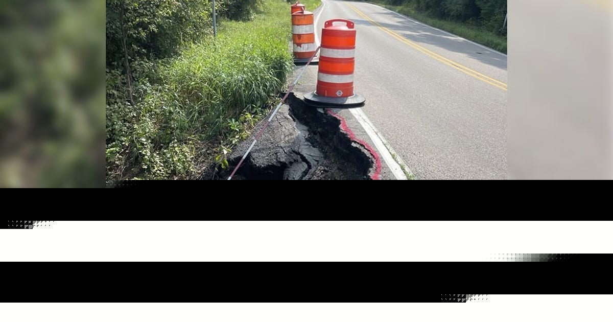 Merton culvert failure, Highway E closed to through traffic