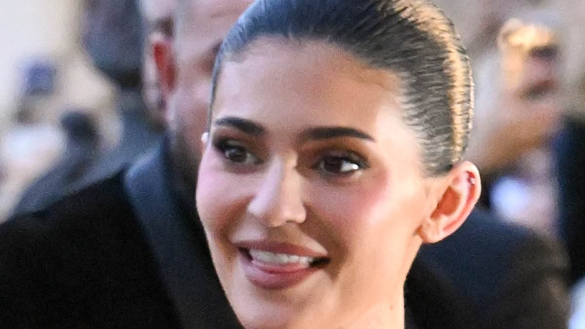Kylie Jenner exudes elegance in a plunging black dress while Pamela Anderson shows off her new hairstyle as they join Paris Jackson at the Tom Ford show during Paris Fashion Week