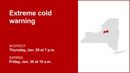 NY weather: Extreme cold warning affecting Oneida County until Friday morning – dangerous wind chills expected