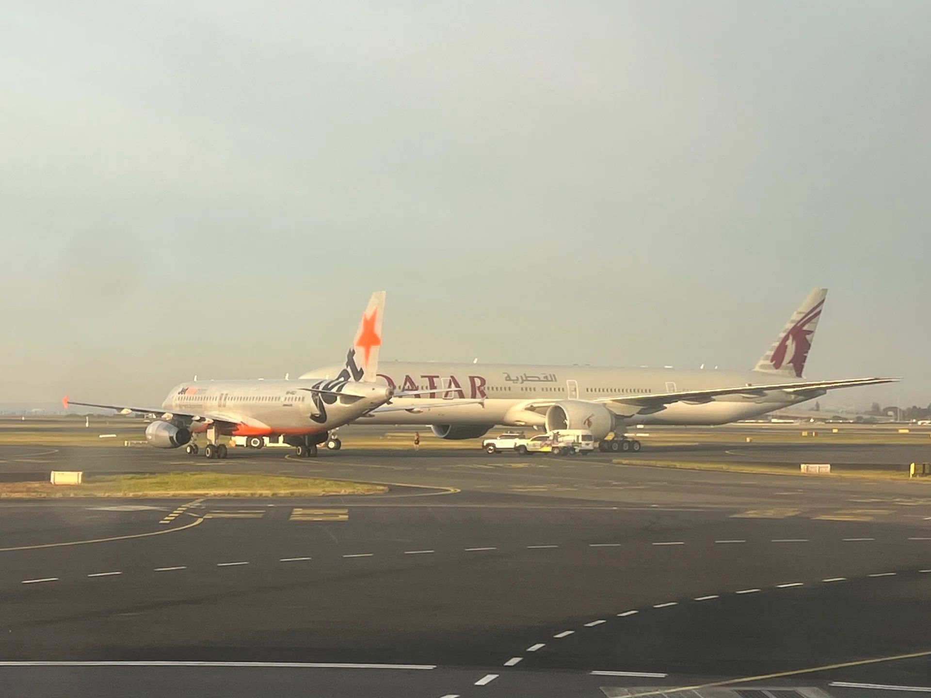 ‘Pilots were forced to brake firmly’: Jetstar, Qatar Air planes narrowly avoid collision at Sydney airport