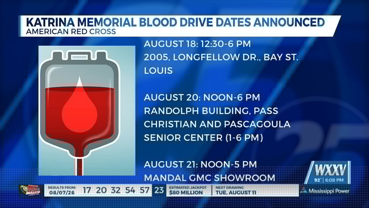 Dates announced for Katrina Memorial Blood Drive