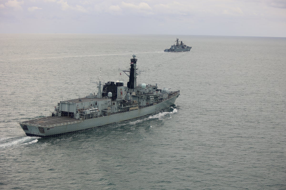 Russian warship carries out live-firing exercise off UK coast