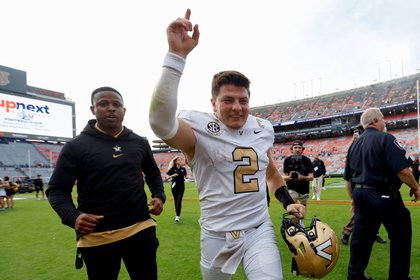 How has Vanderbilt's Diego Pavia improved since 2024 Alabama win?