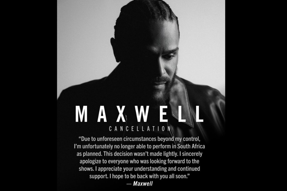 Maxwell cancels concerts in SA due to ‘unforeseen circumstances’