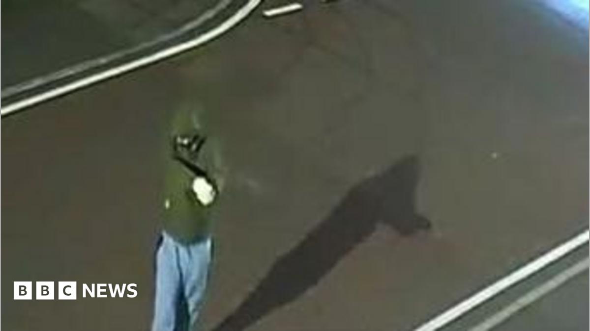 Gunman caught on CCTV opening fire on house