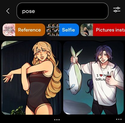 Girl Stretching and Guy Holding Fish Pose Reference - LMAO