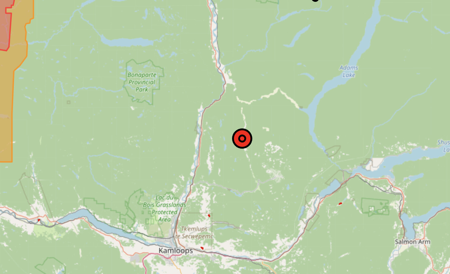 Small wildfire sparks north of Sun Peaks Saturday afternoon (Kamloops)